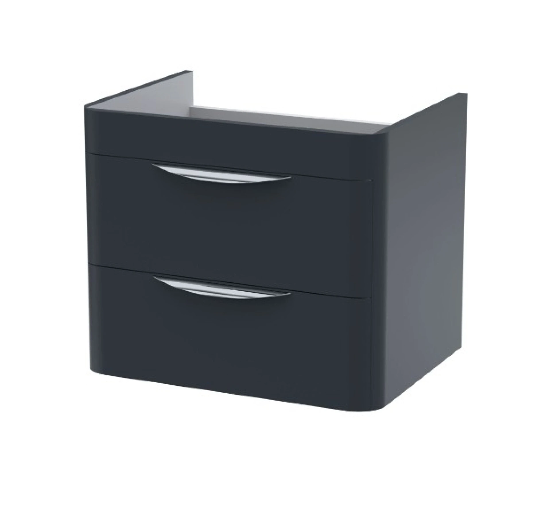 Nuie 600 Wall Hung 2-drawer Basin Unit Satin Soft Black