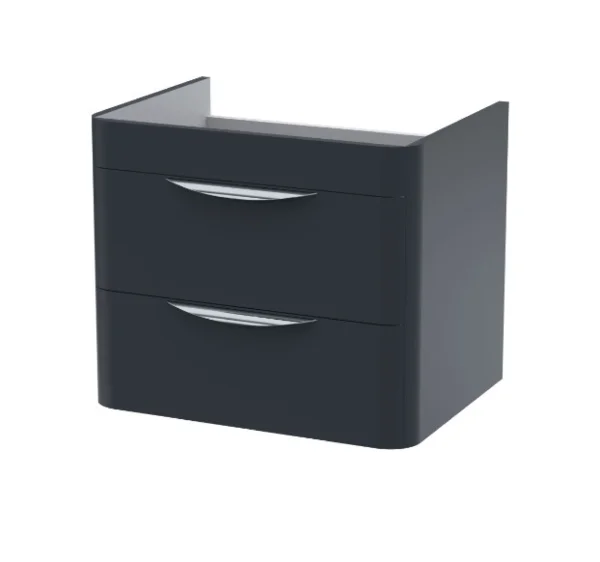 Nuie 600 Wall Hung 2-drawer Basin Unit Satin Soft Black