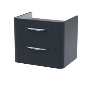 Nuie 600 Wall Hung 2-drawer Basin Unit Satin Soft Black