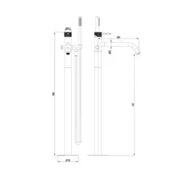 Crosswater 3ONE6 Floor Standing Bath Shower Mixer Mono Stainless detail view - Image 4