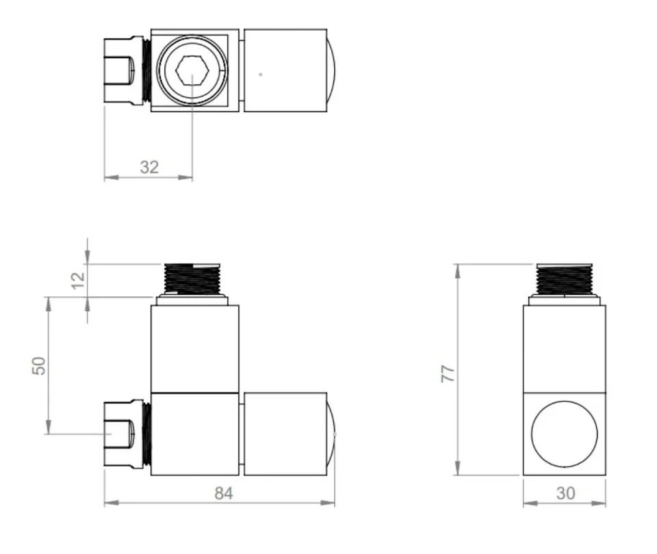 Vogue Angled Valves in Brushed Nickel detail view - Image 2