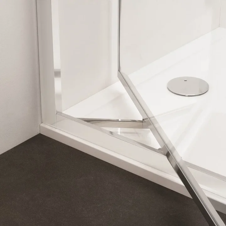 Crosswater Clear 6 Infold Door 760 Chrome detail view - Image 2
