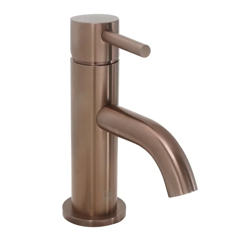 Just Taps Vos Mini Single Lever Basin Mixer Tap Brushed Bronze product image - Image 1