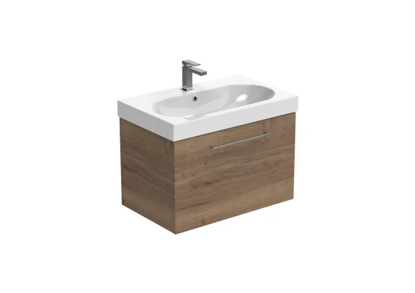 Saneux Austen 72cm 1 Drawer Wall Mounted Unit - English Oak
