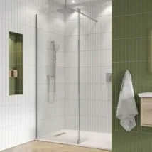 Crosswater Asura 8mm Sliding Door A 1200 Fixed Panel Brushed Nickel detail view - Image 2