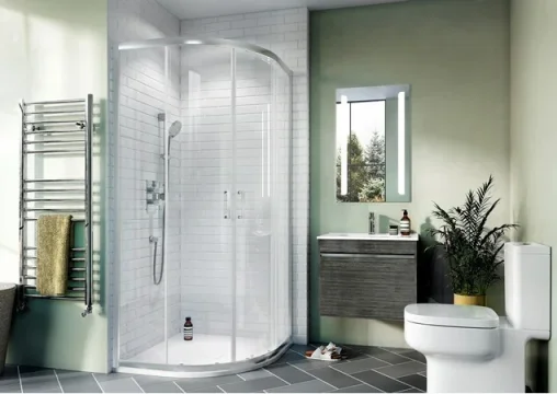 Crosswater Kai 6 Quad Double Door 800 Silver detail view - Image 2