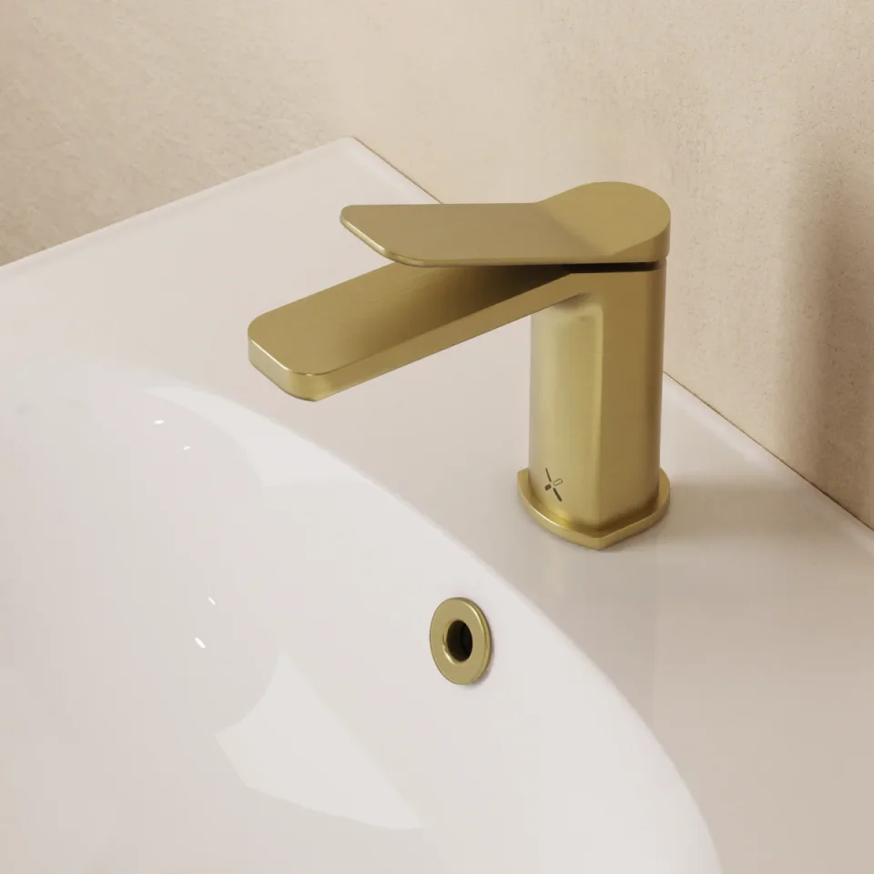 Crosswater Glide II Basin Monobloc Brushed Brass detail view - Image 6
