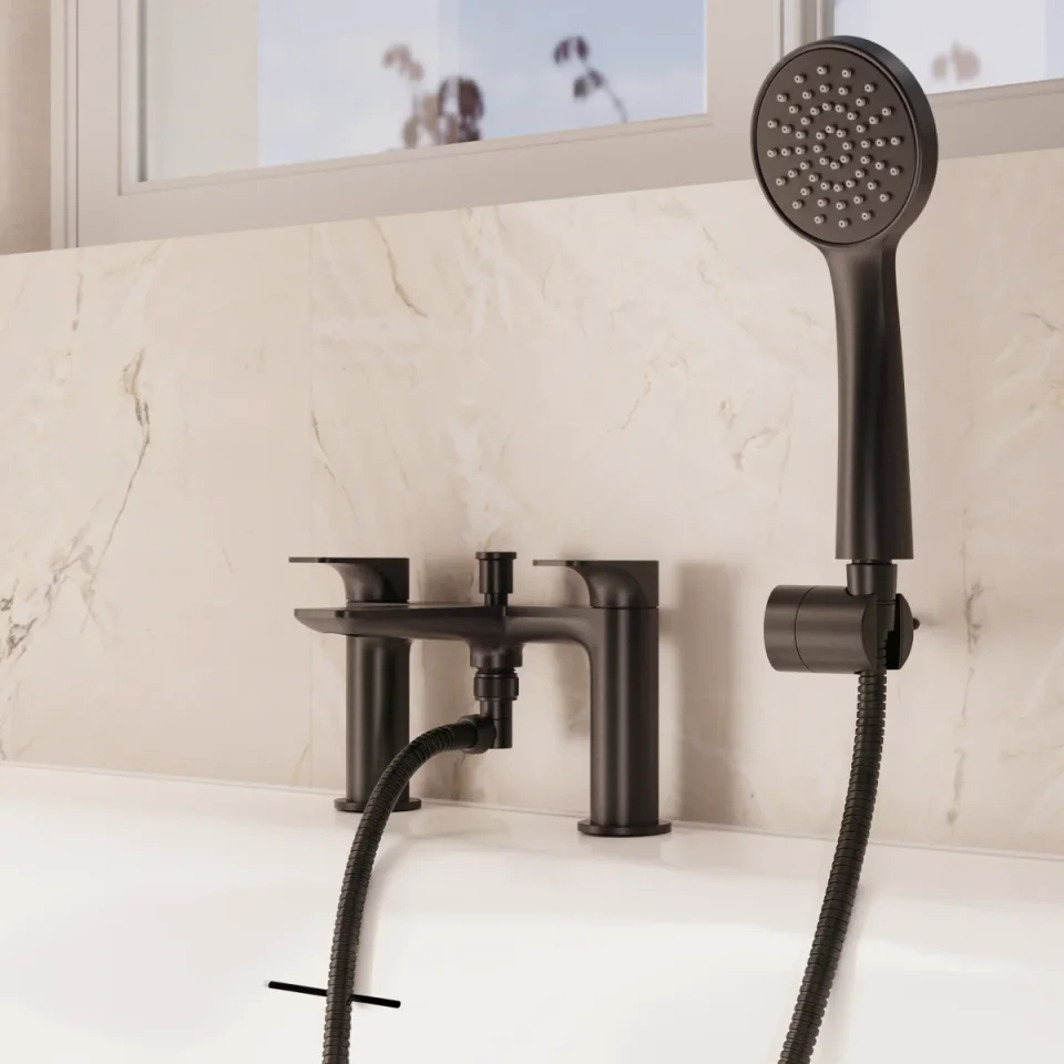 Crosswater Fuse Bath Shower Mixer Matt Black detail view - Image 4