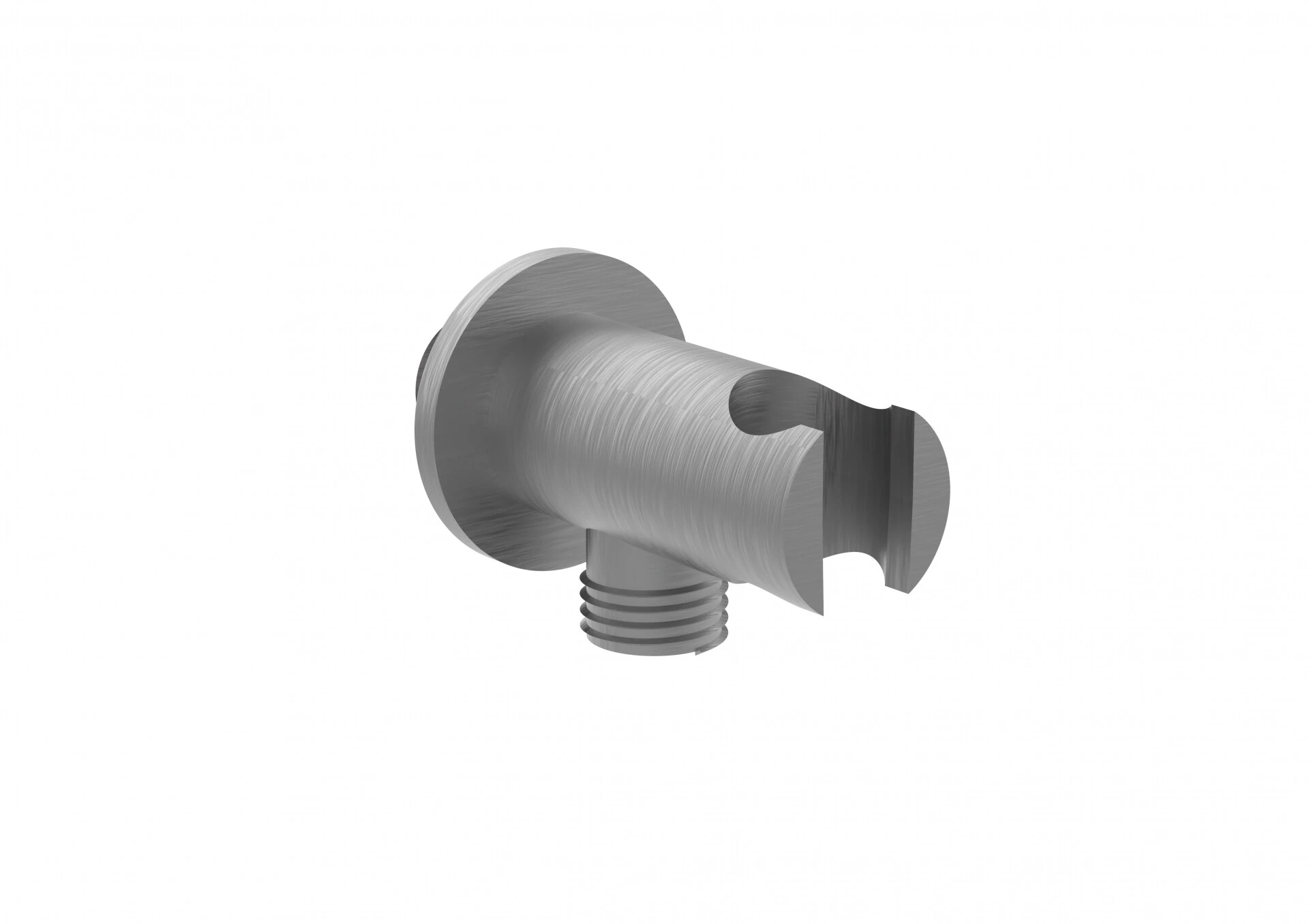 Saneux Cos Round Shower Outlet Elbow & Holder - Brushed Nickel