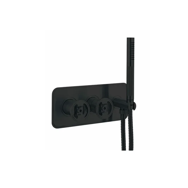 Crosswater Union 2 Handle Trimset Matt Black with Handset & Hose - must be paired with WLBP1501R+ product image - Image 3