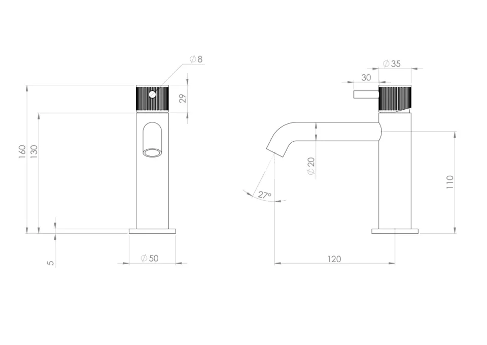 Saneux Cos Basin Mixer Kit - W/ Classic Handle - Brushed Brass (pvd) product image - Image 3