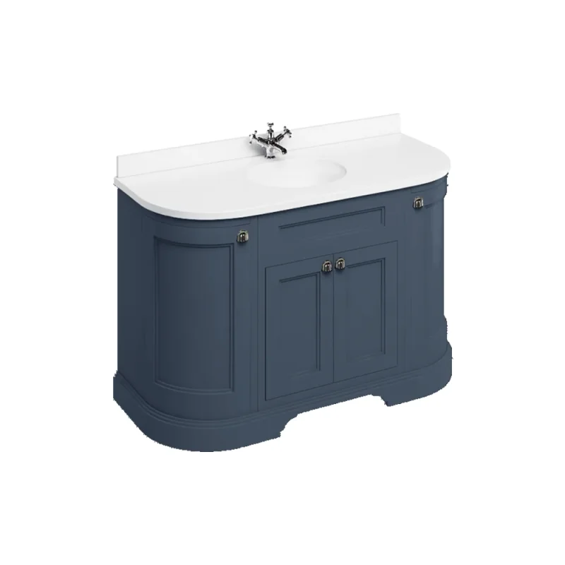 Burlington 134 Curved Vanity Unit With Doors Blue product image - Image 6