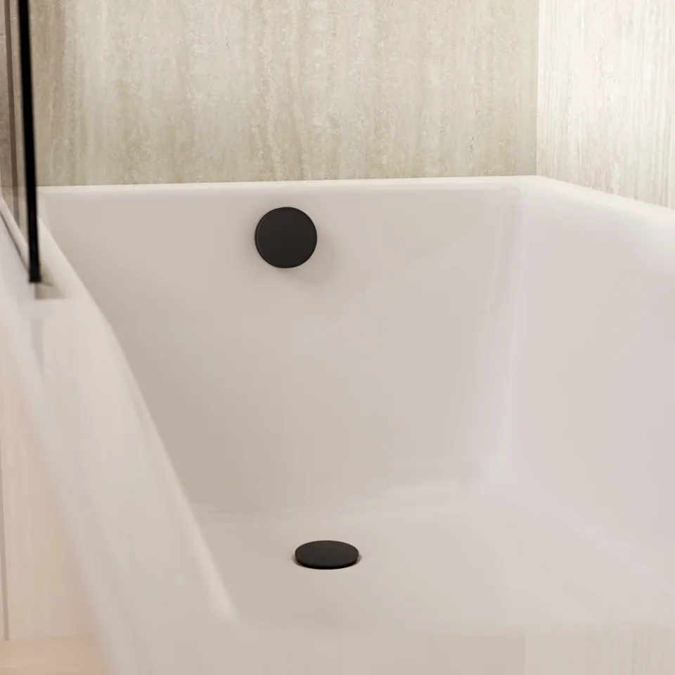 Crosswater MPRO Industrial Bath Click Waste Carbon Black detail view - Image 4