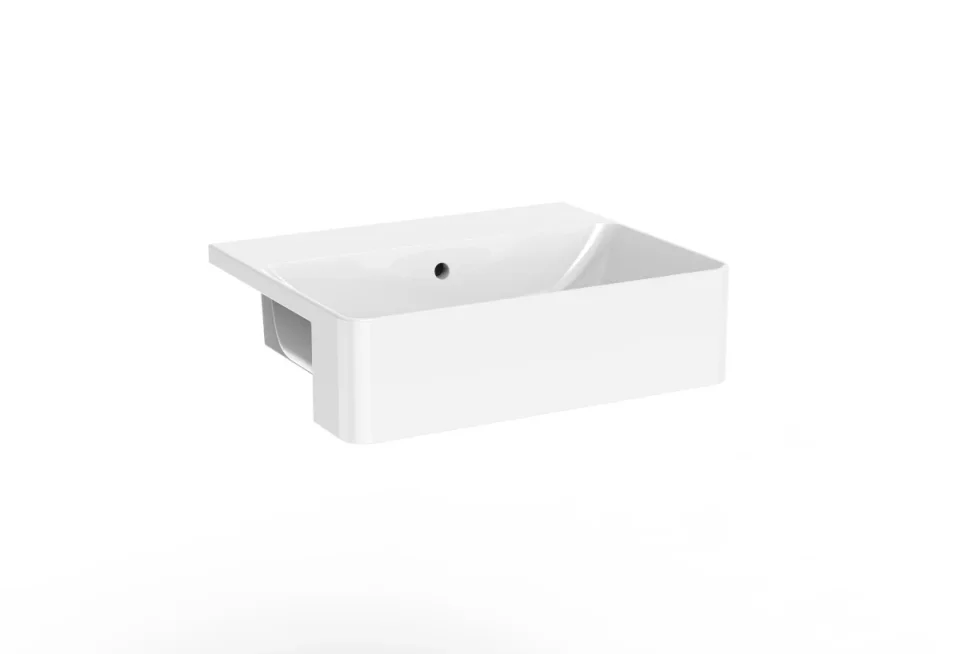 Saneux Sienna 50x40cm Square Semi-recessed Washbasin 1th product image - Image 1
