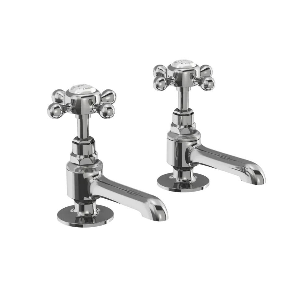 Burlington Stafford Quarter Turn Long Nose Basin Tap Chrome detail view - Image 3