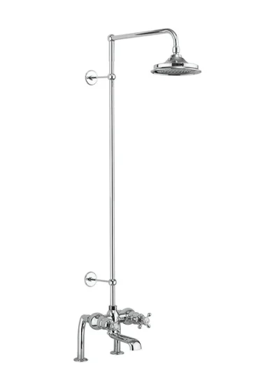 Burlington Bath Shower Mixer Deck Mounted & Arm Chrome product image - Image 2