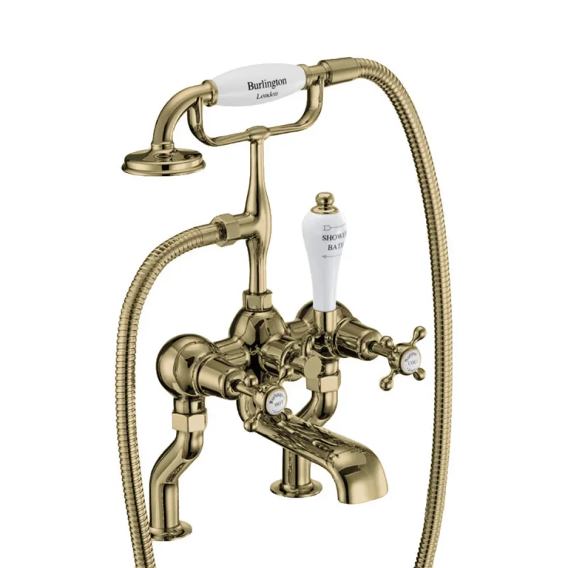 Burlington Claremont Qt Deck Bath Mixer Gold product image - Image 4