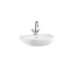Burlington Riviera 58cm D Shape Basin 1th White detail view - Image 3