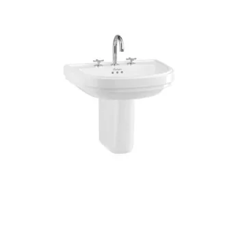 Burlington Riviera 58cm D Shape Basin 3th White product image - Image 2