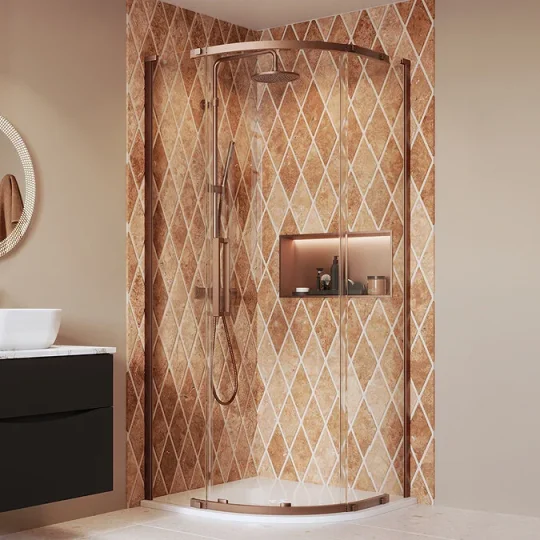 Crosswater Asura 8mm Quadrant Door 900 x 900 Brushed Bronze product image - Image 3