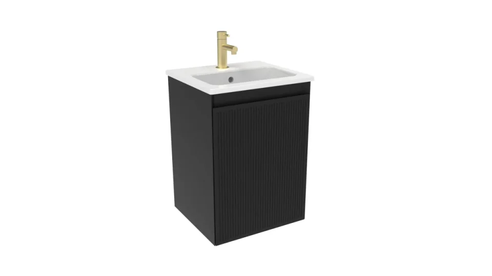 Saneux Monument 40cm 1 Door Wall Mounted Unit - Matte Black product image - Image 1