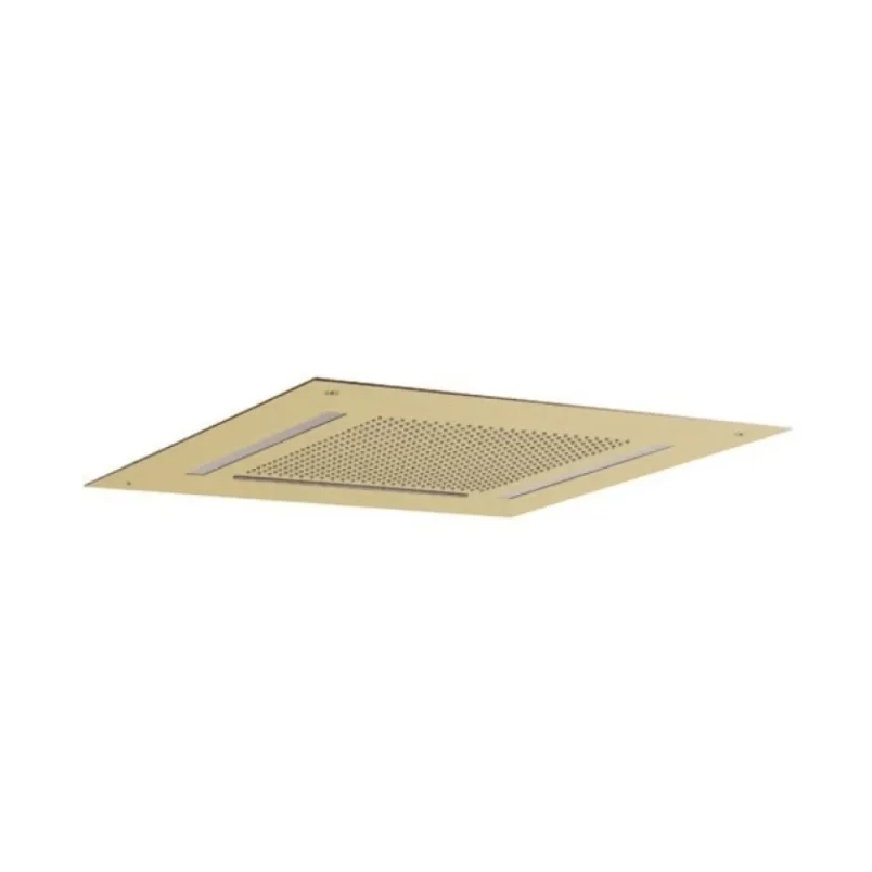 Crosswater Tranquil Recessed Shower Head with Waterfall & Chromotherapy 500mm Brushed Brass detail view - Image 2
