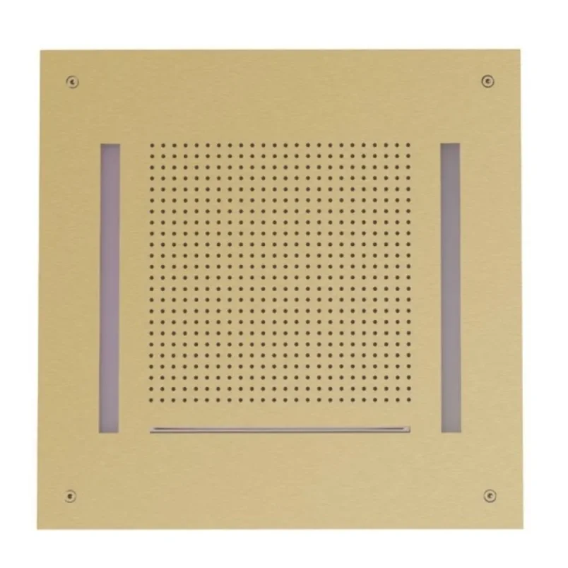 Crosswater Tranquil Recessed Shower Head with Waterfall & Chromotherapy 500mm Brushed Brass detail view - Image 3