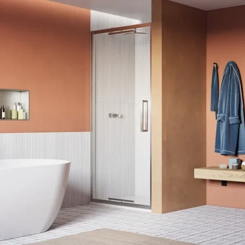 Crosswater Asura 8mm Infold Door 900 8mm Chrome detail view - Image 2