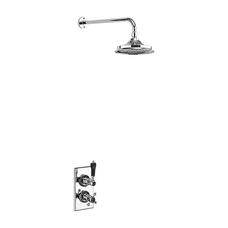 Burlington Trent Single Outlet Concealed Shower Valve Set With 6" Shower Head - Black Indices product image - Image 2