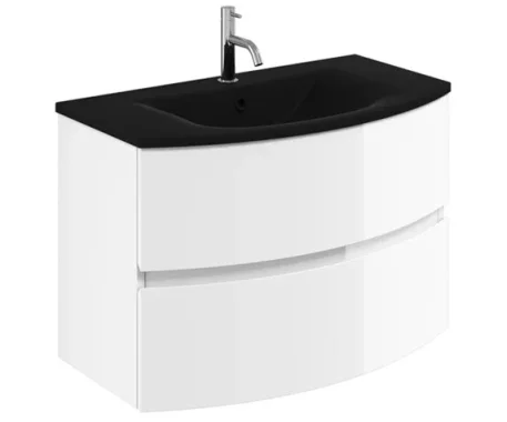 Crosswater Svelte 800mm Inset Glass Basin with 1 Tap Hole Midnight Black product image - Image 3