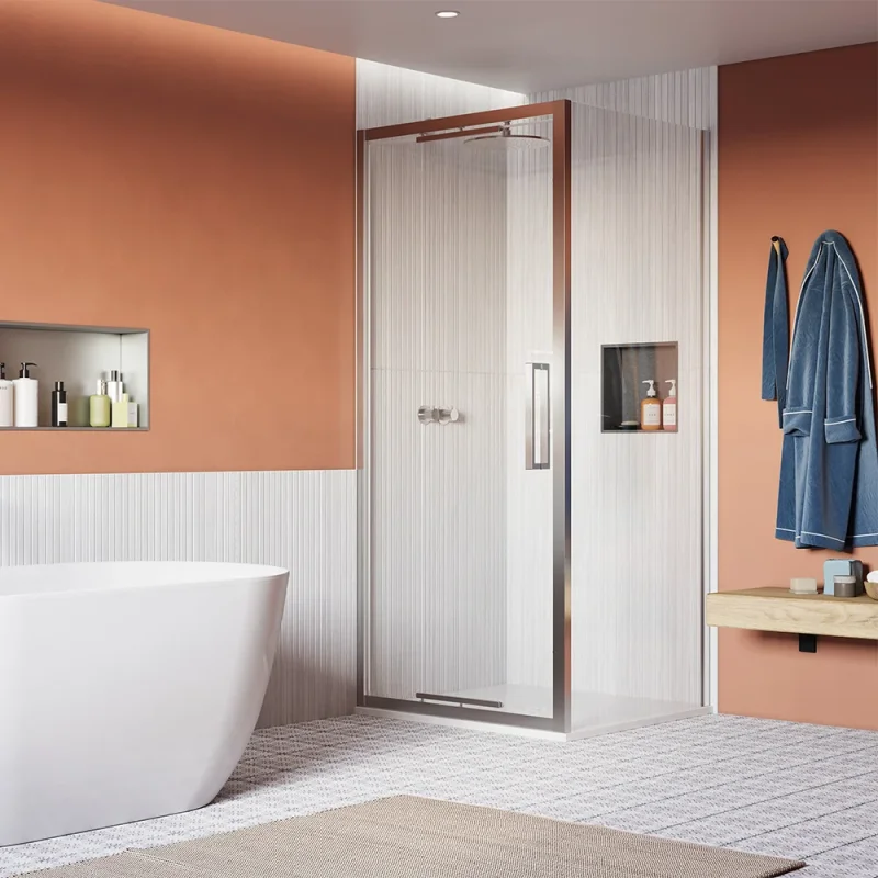 Crosswater Asura 8mm Side Panel 900 for Infold Door Chrome product image - Image 3