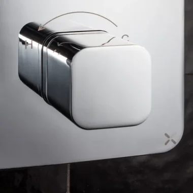 Crosswater Crossbox Glide II 2 Outlet Trim & Levers Chrome detail view - Image 2