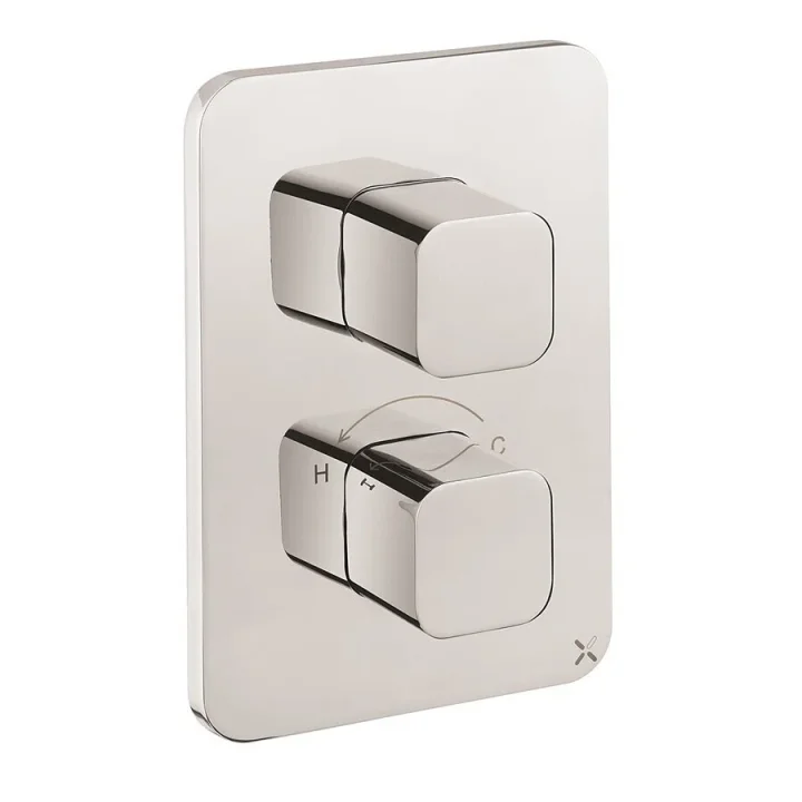 Crosswater Crossbox Glide II 2 Outlet Trim & Levers Chrome detail view - Image 4