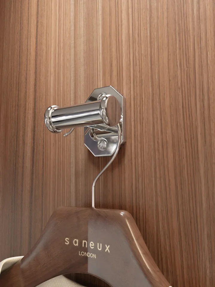 Saneux Cromwell Double Robe Hook - Chrome detail view - Image 2