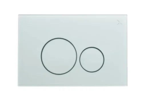 Crosswater Glass Toilet Flush Plate Ice White detail view - Image 3