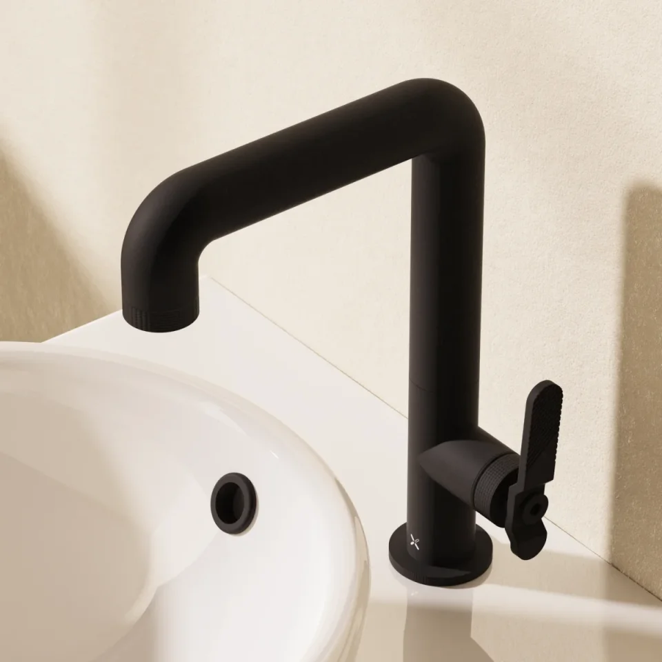 Crosswater Union Tall Mono Matt Black detail view - Image 4