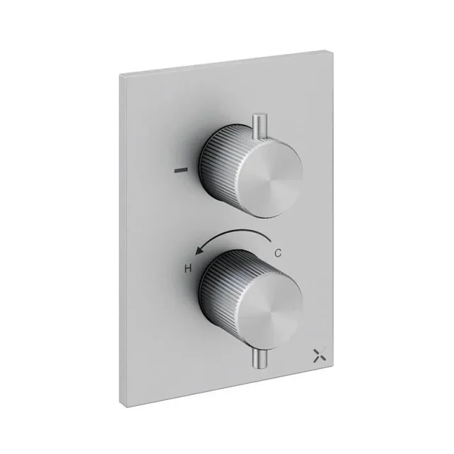 Crosswater Crossbox 3ONE6 2 Outlet Trim & Levers Stainless detail view - Image 2