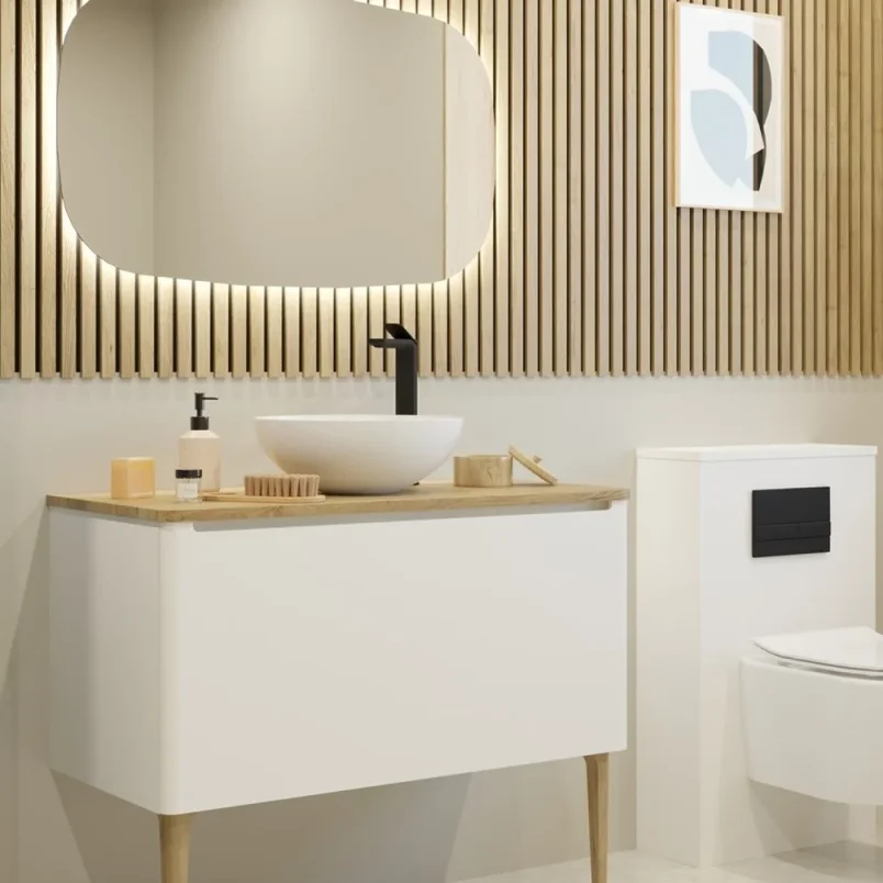 Crosswater Glide II Basin Tall Monobloc Matt Black detail view - Image 2