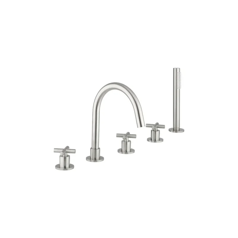 Crosswater MPRO Crosshead 5 Hole Bath Shower Mixer with Kit Brushed Nickel product image - Image 3