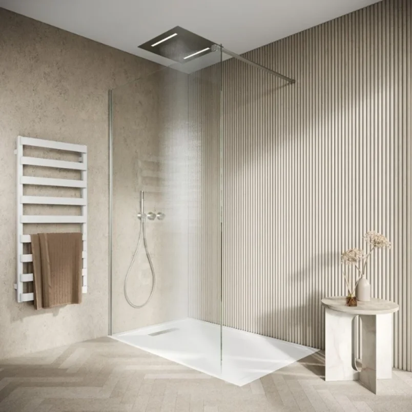 Crosswater Tranquil Recessed Shower Head with Waterfall & Chromotherapy 500mm Chrome detail view - Image 2