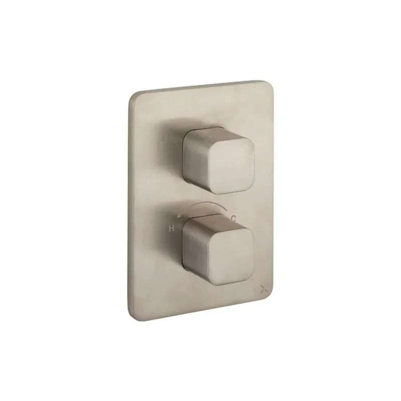 Crosswater Crossbox Glide II 2 Outlet Trim & Levers Brushed Nickel product image - Image 3