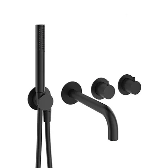 Crosswater Module Mpro 2 Control Trimset With Bath Spout & Handshower Matt Black detail view - Image 2