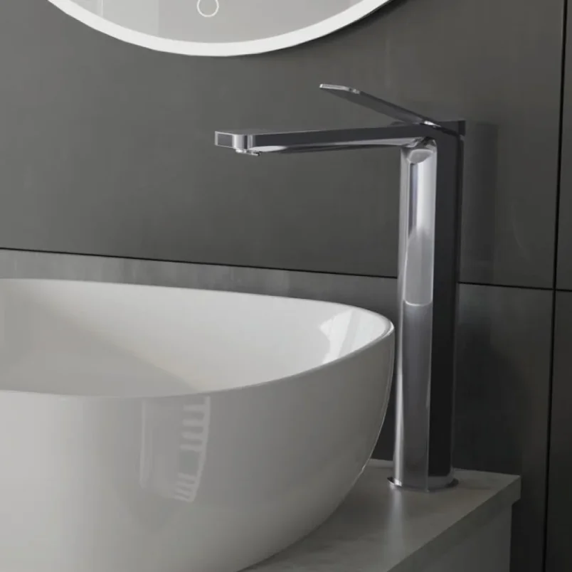 Crosswater Glide II Basin Tall Monobloc Chrome detail view - Image 3