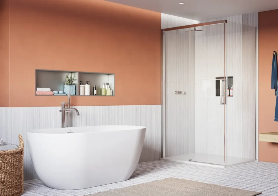 Crosswater Asura 8mm Side Panel for Sliding Door 900 Chrome detail view - Image 2