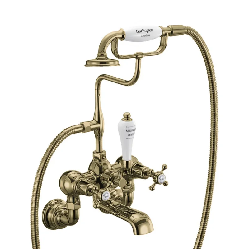 Burlington Claremont Qt Regent Wall Bath Mixer Gold product image - Image 4