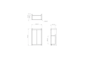 Saneux Hyde 50cm 2 Door Floor Standing Unit & Plinth - Matte Anthracite