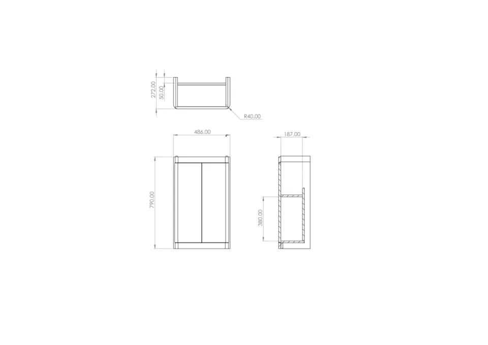Saneux Hyde 50cm 2 Door Floor Standing Unit & Plinth - Matte Anthracite product image - Image 1