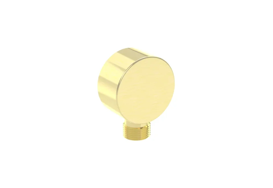Saneux Cos Round Shower Outlet Elbow - Brushed Brass product image - Image 1