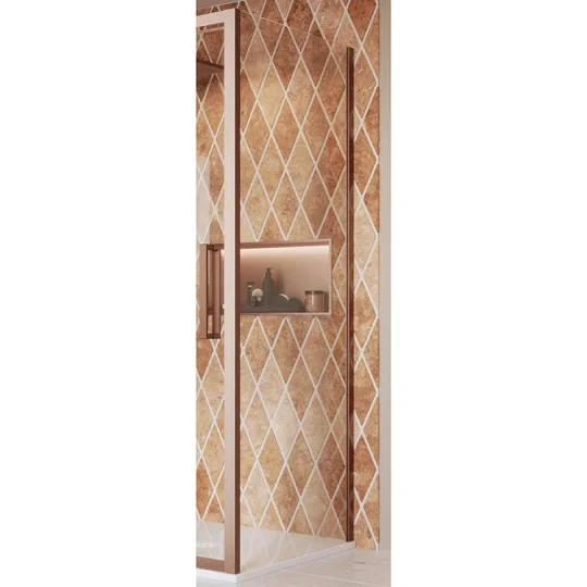 Crosswater Asura 8mm Side Panel 800 for Infold Door Brushed Bronze detail view - Image 2
