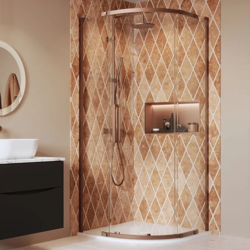 Crosswater Asura 8mm Quadrant Door 800 x 800 Brushed Bronze product image - Image 2